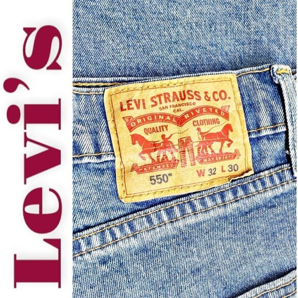 LEVI’S 550 Blank Tab Relaxed Fit Straight Leg Jeans, Size 32x30 - Picture 5 of 12